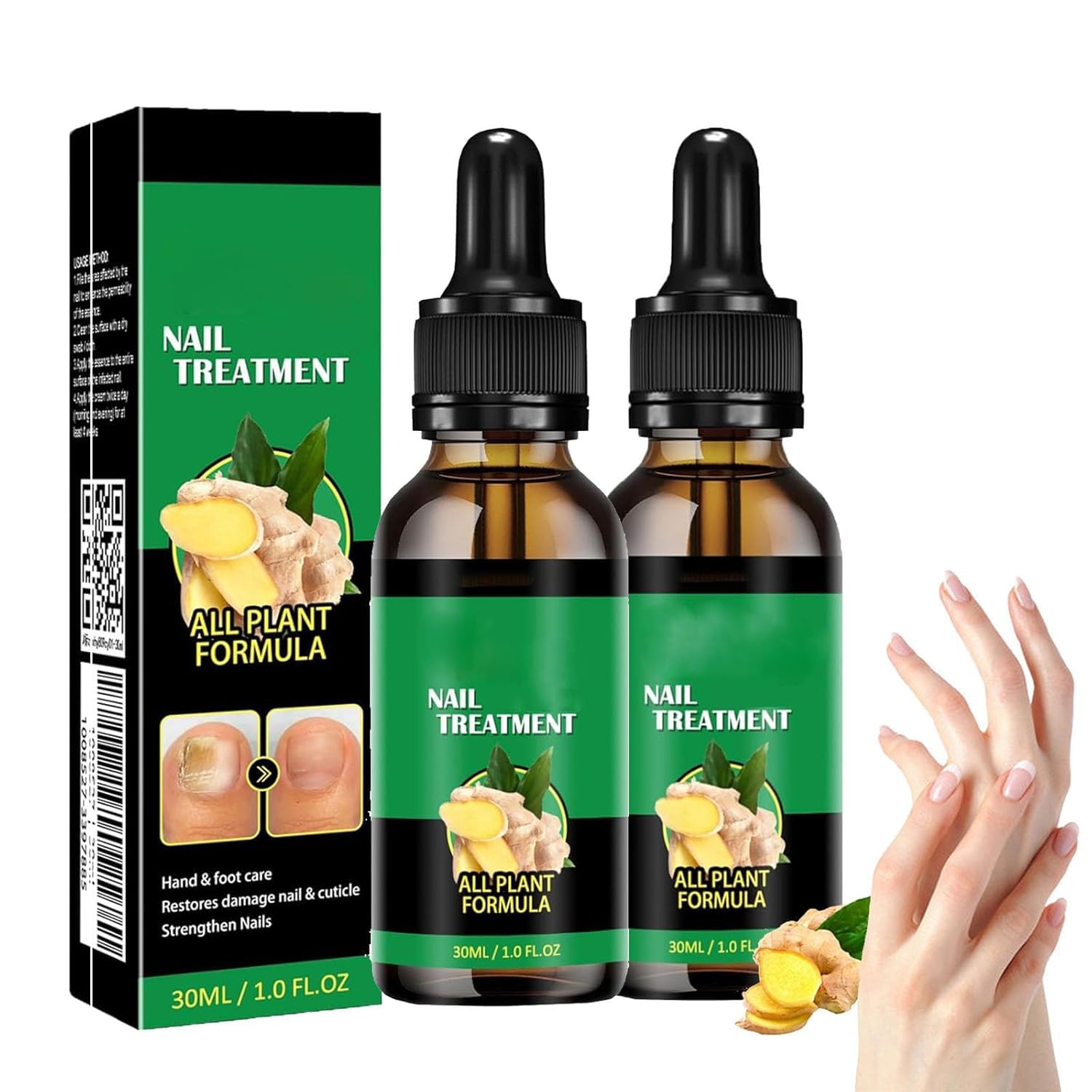 Ginger Nail Growth Strengthener Serum: Ginger-Infused Nail Repair Oil for Care, Natural Nail and Strengthener Solution