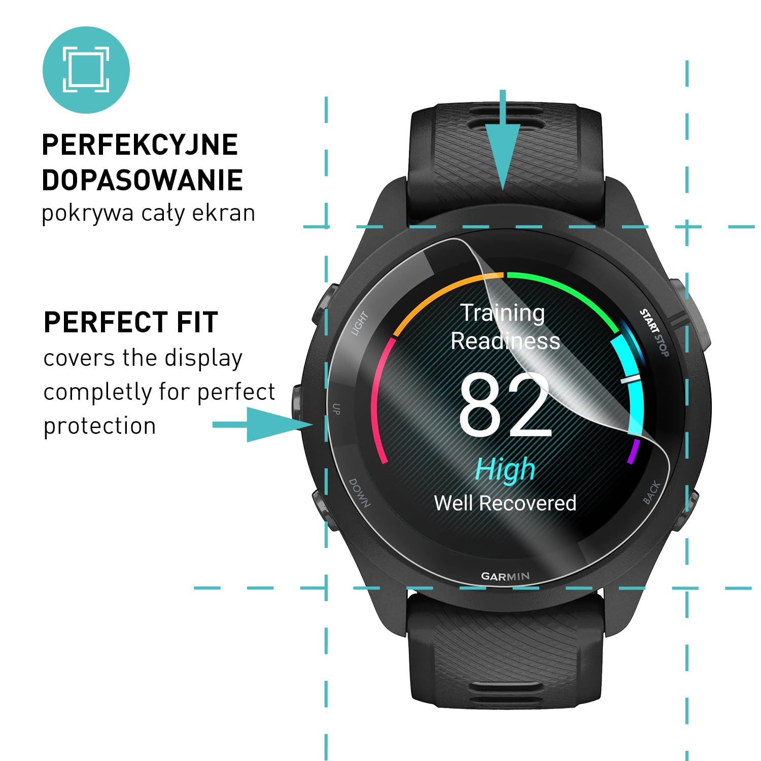 smartect TPU Ochraniacz Ekranu 3 Sztuki dla Garmin Forerunner 265 | Folia Ochronna Anti-Zarysowania, Ultra-przezroczysta, Bez Pęcherzyków, Anti-Odciski Palców, Przyjazna dla Etui