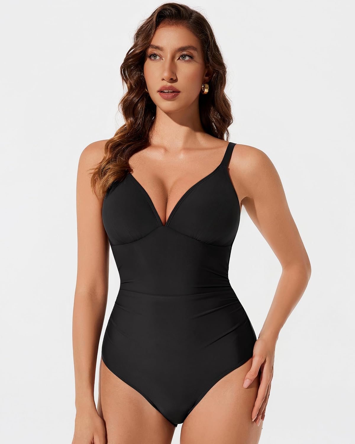 RXRXCOCO Women Tummy Control One Piece Swimsuits Slimming Shapewear Crisscross Back Bathing Suit - Image 5