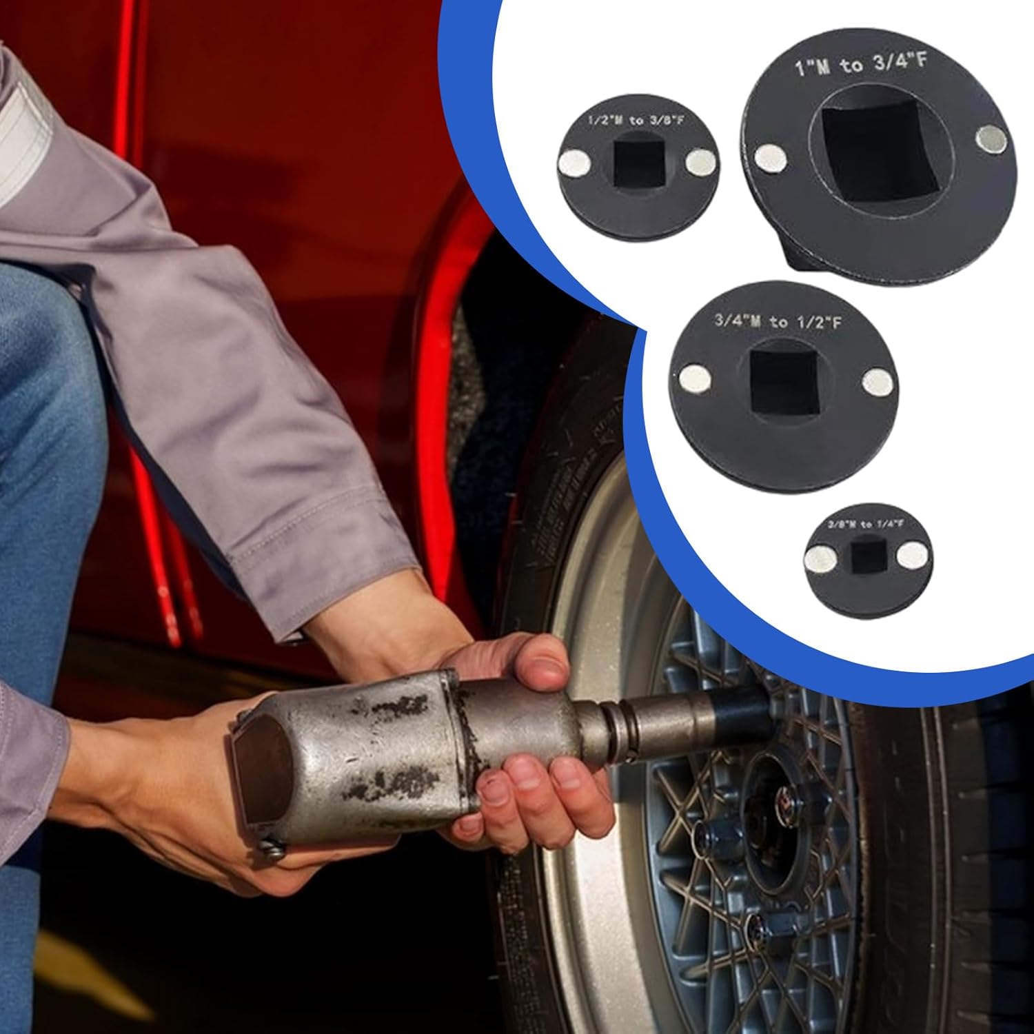 ロープロファイル ソケット アダプター セット,ソケットアダプター | ドライブエクステンション 4点セット 狭小スペース用ナットレ