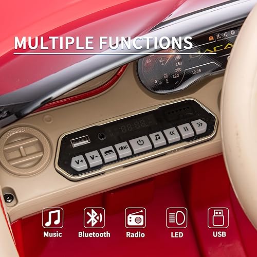 Miniatura 4 de 12V Licensed Bentley Mulsanne Ride on Car, Kids Battery Powered Electric Vehicle Toy wParent Remote Control, 3 Speeds,USB, MP3, Bluetooth, LED
