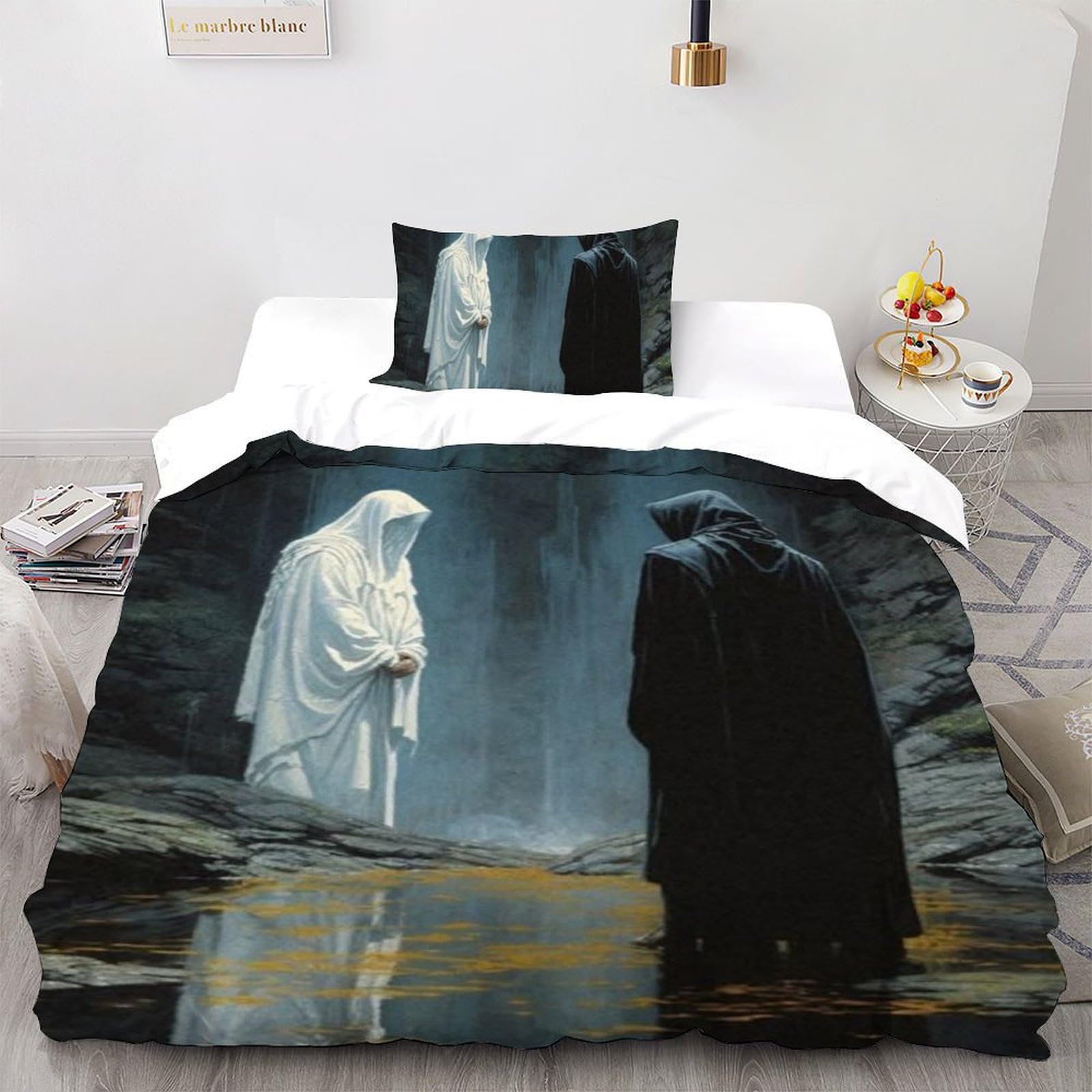 Housse de couette single anti-plis en microfibre 3D pour lit de garçon facile à laver