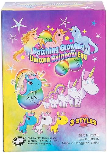 Vista 3 de YMCtoys - Huevos de unicornio arcoíris sorpresa que crecen y eclosionan, juego de 2