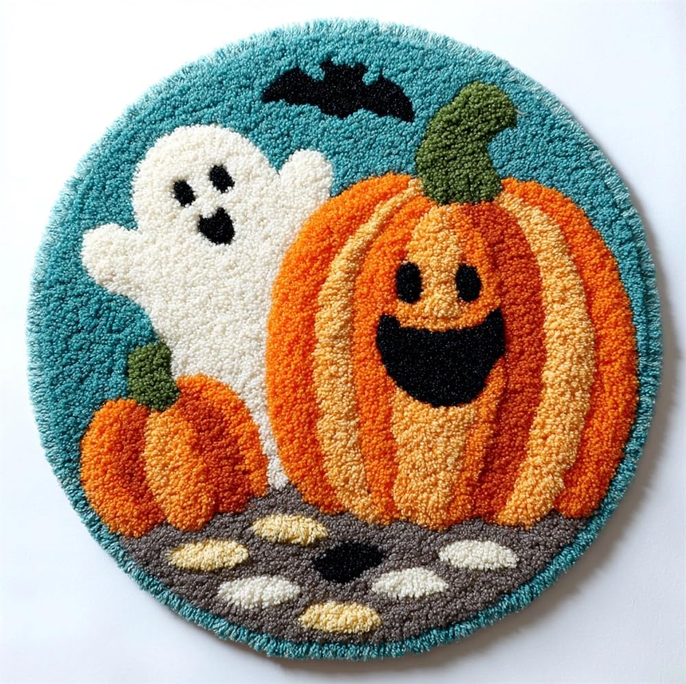kitphoenix Rug Making Craft Kit Halloween Ghost Pumpkin