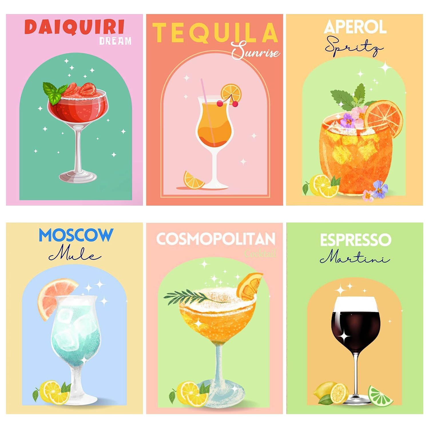 lxmydm Malen nach Zahlen erwachsene Cocktailglas DIY digitales Ölgemälde Premium-Pinsel HD-Leinwand Polypropylen-Farben als Geschenke 20 x 30