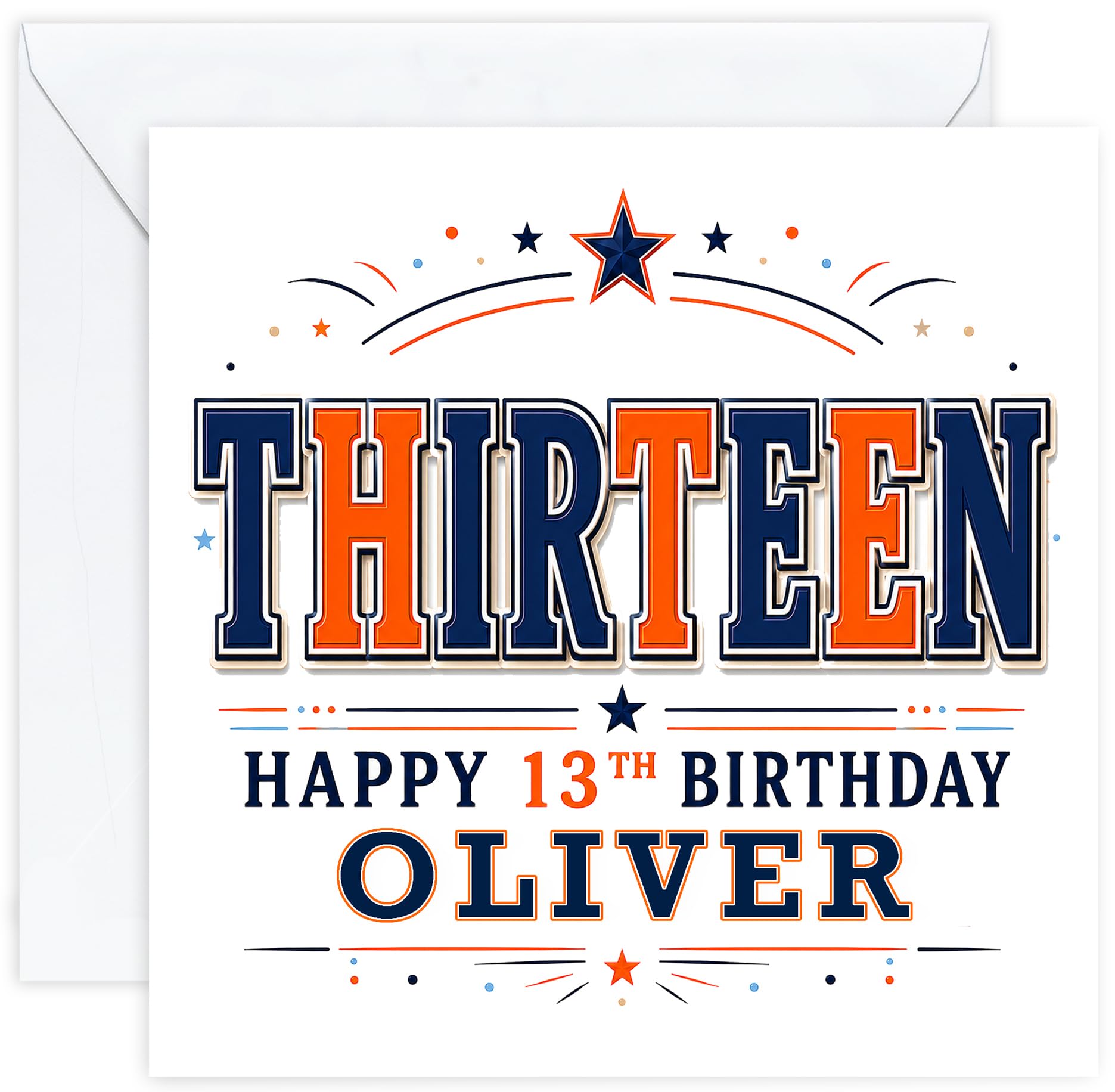 Personalised 13th Birthday Card for Boy | Thirteenth Birthday Card for 13 Year Old Boys Teenager | Son Grandson Nephew Brother Godson | Birthday Card for Him with Name (Design 08)