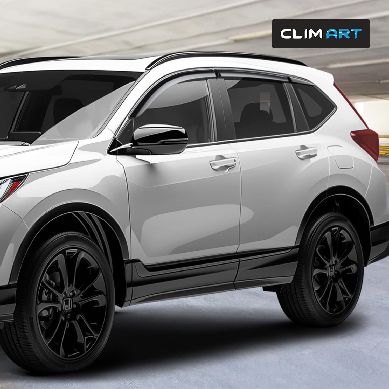 CLIM ART Incredibly Durable Rain Guards for Honda CR-V (CRV) 2017-2022, Original Tape-on Window Deflectors, Vent Deflector, Window Visors, Car Accessories, 6 pcs. - 417170