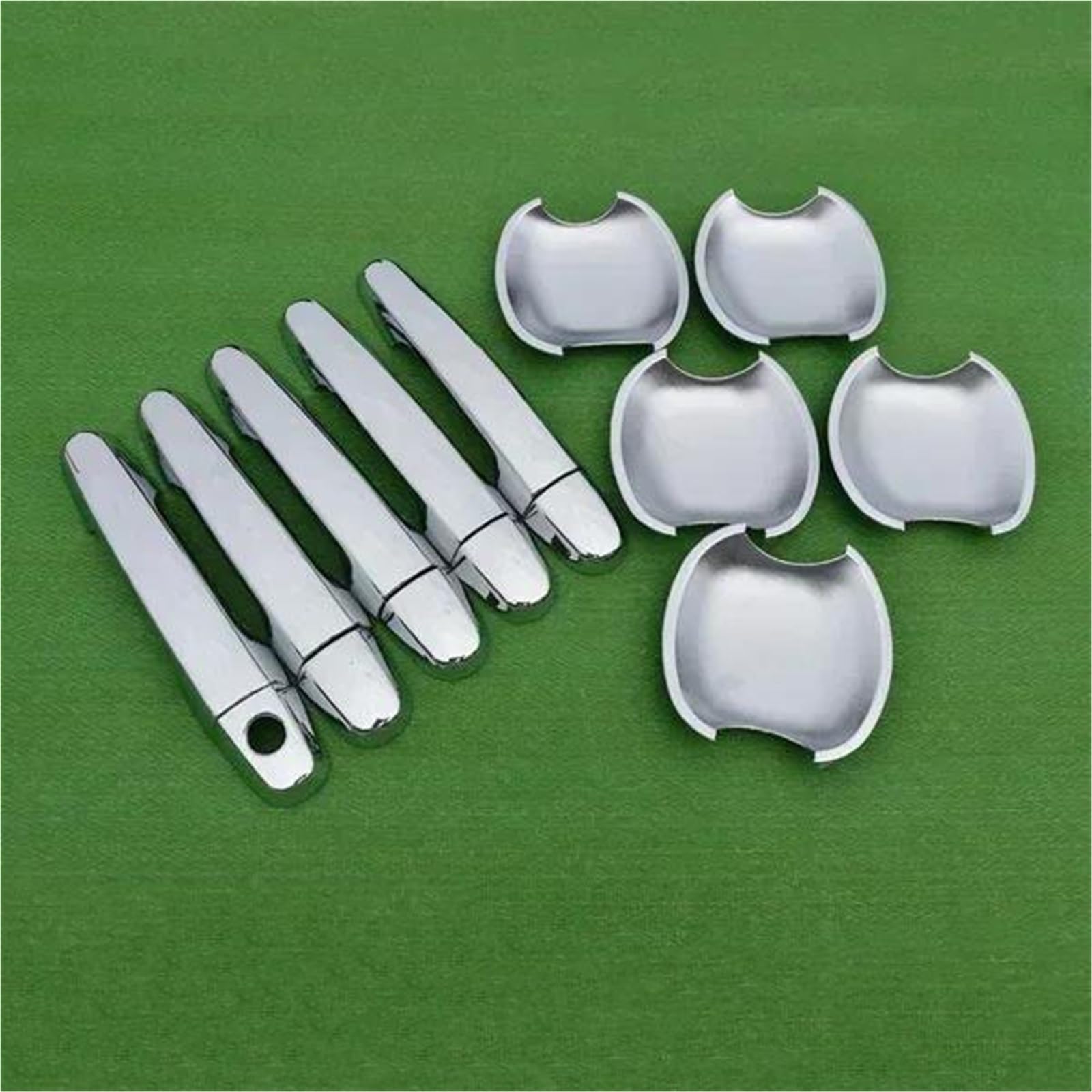 PIWINE Handle Sticker for RAV4 2006 2007 2008 2009 2010 2011 2012 2013 for XA30 Chrome Car Door Handle Covers Stickers Styling Accessories(Handle-Bowl 0 Button)