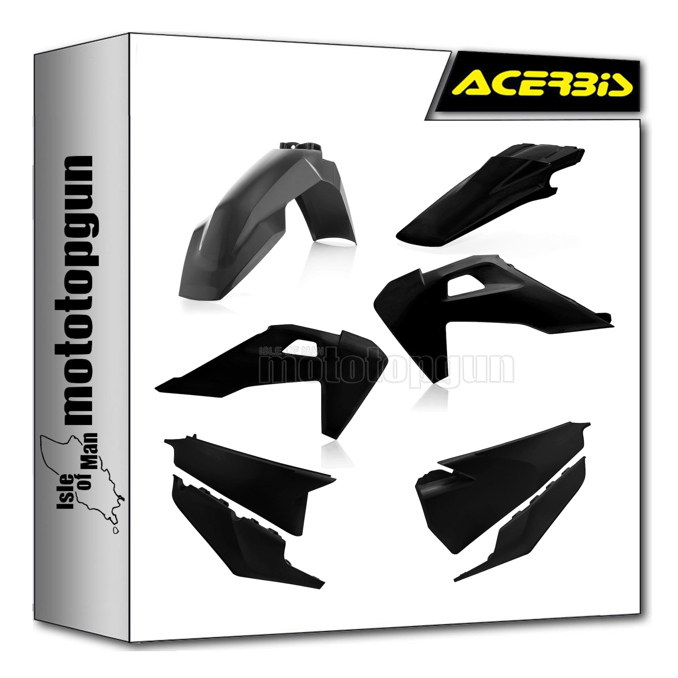 acerbis 0023482.090 cache carenage noir compatible avec husqvarna fc 250 2019 2020 mototopgun