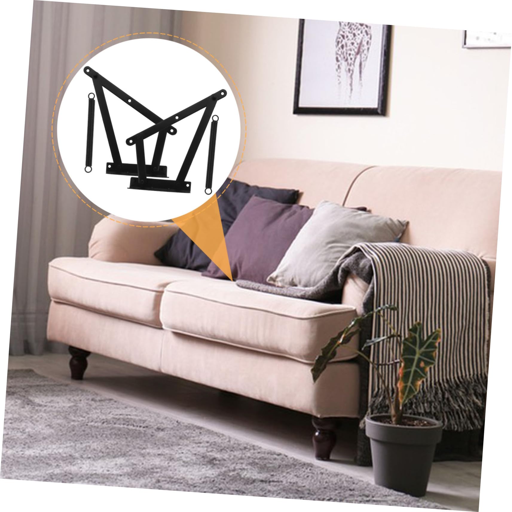 Operitacx Sofascharnier Edelstahl Federscharnier Dreieck Stützscharnier Klappbarer Hebebügel für Schrankmöbel Wohnzimmer Schlafzimmer