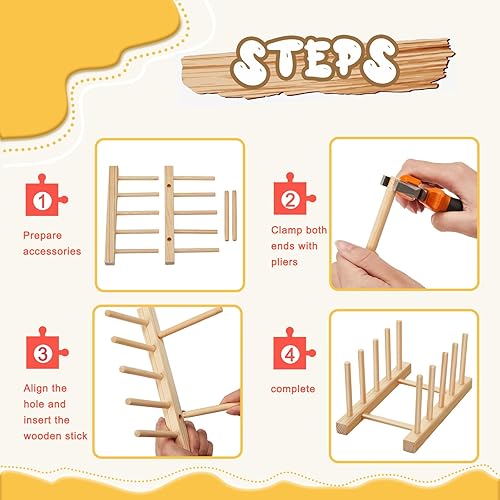 Miniatura 4 de Barydat 2 piezas de madera para rompecabezas de exhibición de rompecabezas, estante organizador de almacenamiento para adultos, amantes de la