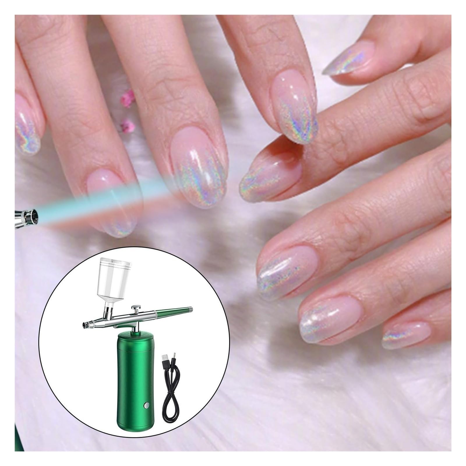 Aerografo a spruzzo elettrico portatile multiuso for dispositivi di bellezza Nail Art Craft Precisione Senza Sforzo Spruzzo Uniforme