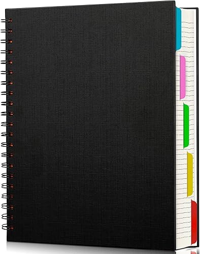 Miniatura 1 de EUSOAR Cuaderno de 5 materias con rayas universitarias, 1 paquete A4 de 11 x 8-12 pulgadas, papel de línea de 100 GSM, 120 hojas240 páginas,