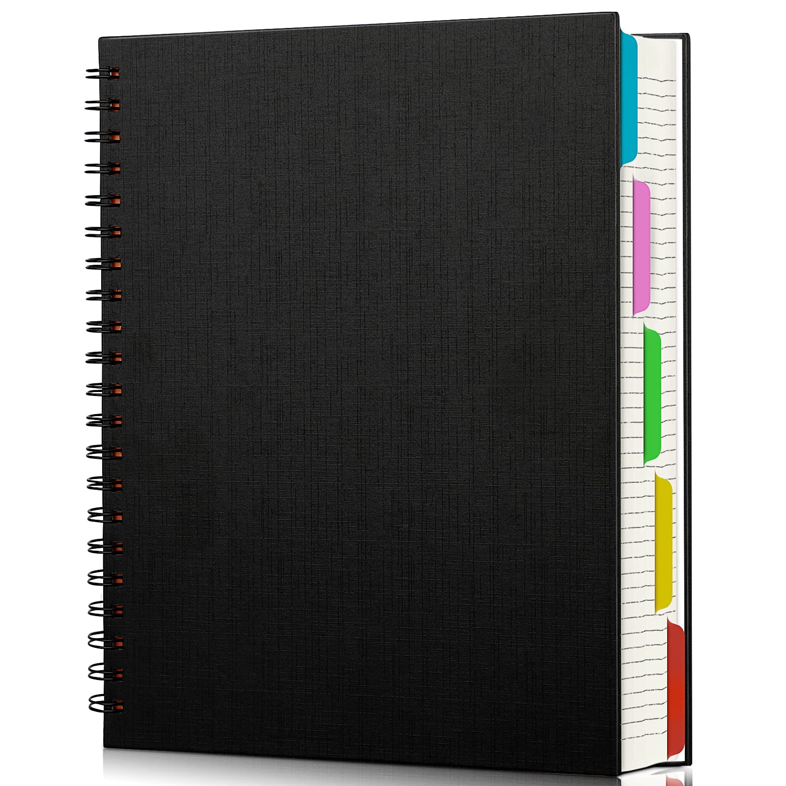 EUSOAR 5 Subject Notebook College Ruled, 1 Pack A4 11" x 8-1/2", 100GSM Line Paper,120 Sheets/ 240 Pages, Thick Hardcover Large Journal Notebooks with