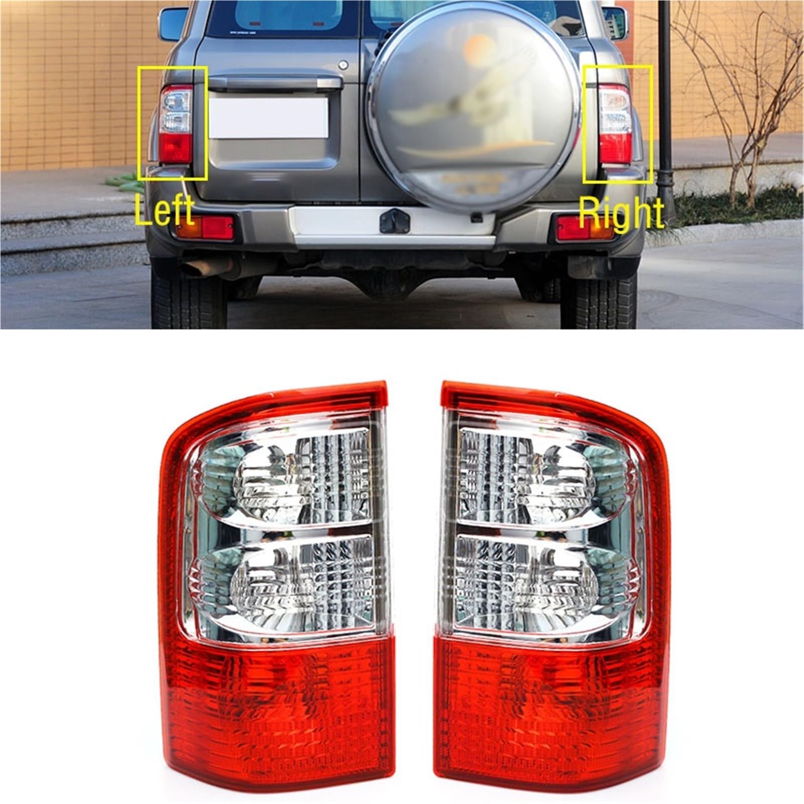 Lampa tylna zespolona Dla Nissan Patrol GU 2001-2004 Tylny zderzak samochodu Tylne światło hamulca Stop Tylne światło cofania Tylne światło bez żarówki(1pc left)