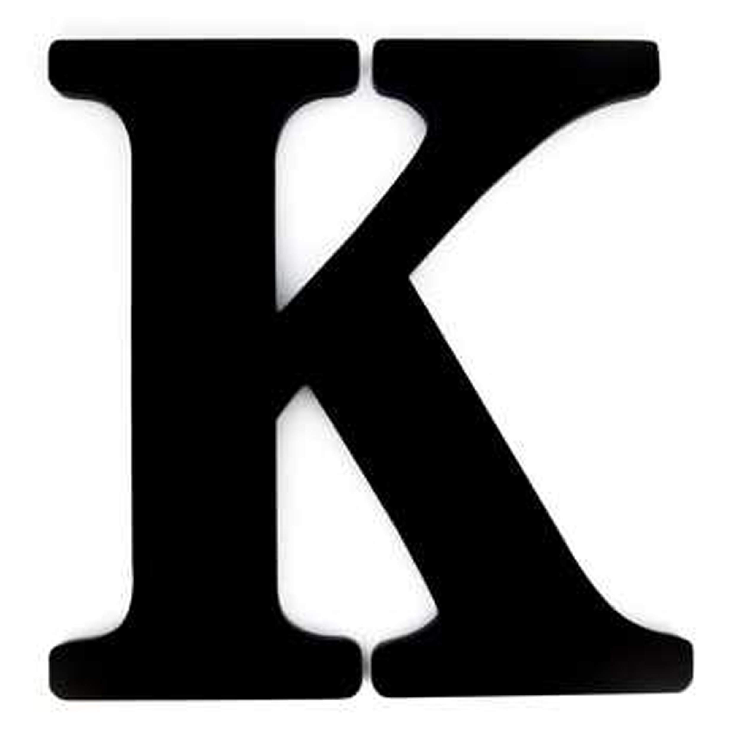 Wisechoice Classic Wooden Alphabet Monogram Letter K | Perfect for Wall Decor - Black, 12 Inch L x 11.6 Inch W