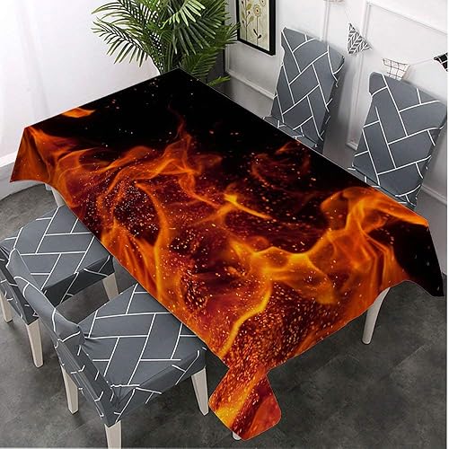 Miniatura 4 de Moslion Mantel rectangular decorativo simple y fresco con llama para comedor, barbacoa, picnic, mesa de café, 60 x 84 pulgadas