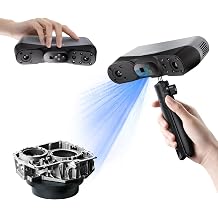 Revopoint POP 4 Handheld 3D Scanner, 0.03mm Accuracy Blue Laser, Up to 105 fps, AI Segmentation & 3DGS Modeling, 5 Scanning Modes, Anti-Shake Tracking, Outdoor Scanning, for 3D Printing, Premium