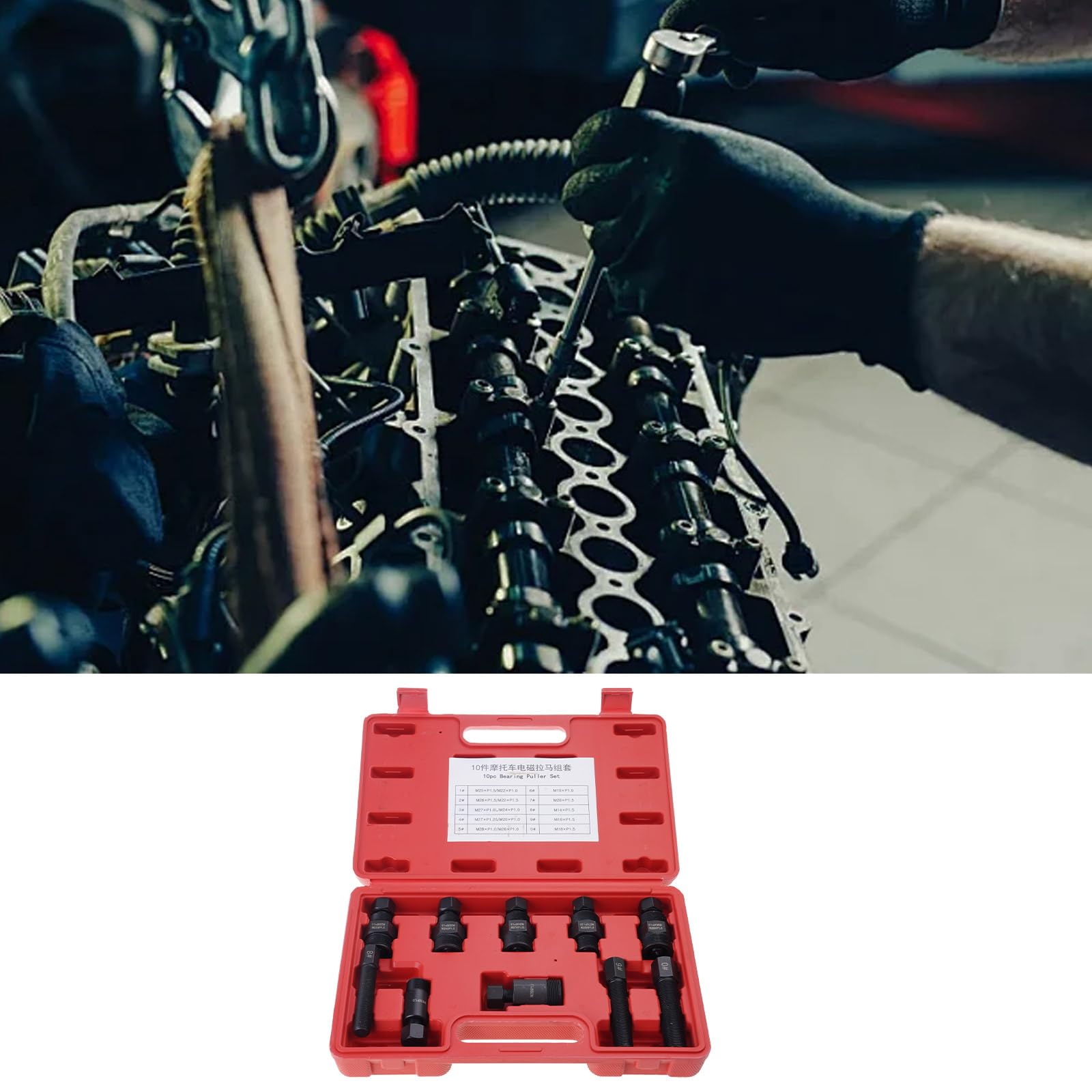 Set di 10 estrattori per volano per veicoli per motociclette e fuoristrada, per officine e garage domestici