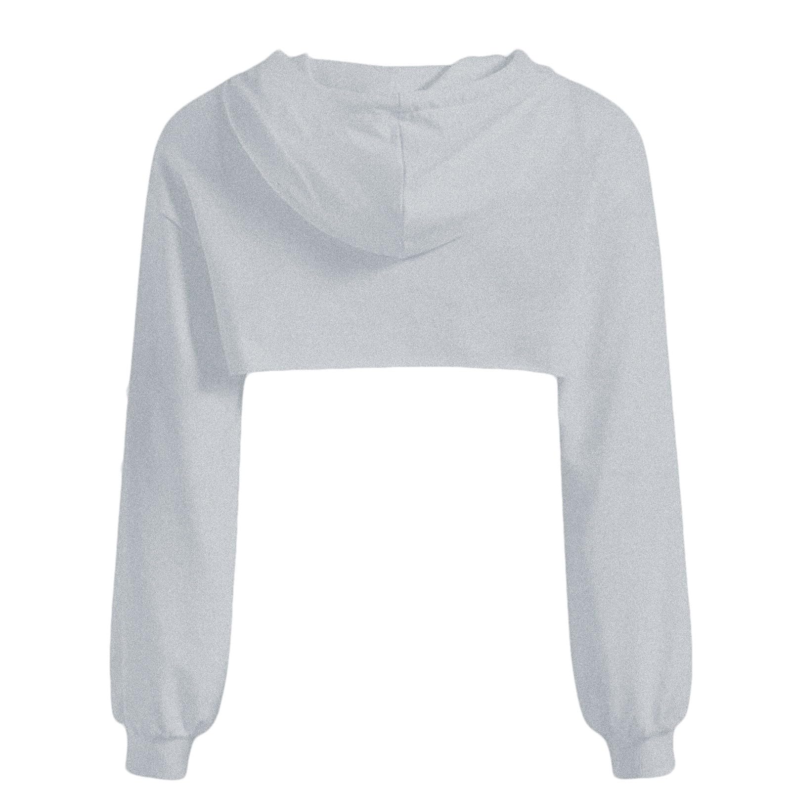 Sweat A Capuche Femme Ultra Court- Crop Top Sexy à Manches Longues avec Cordon De Serrage Hoodies Couleur Unie Col Rond Automne Et Hiver Pullover DéContracté Clubwear SurvêTement Streetwear