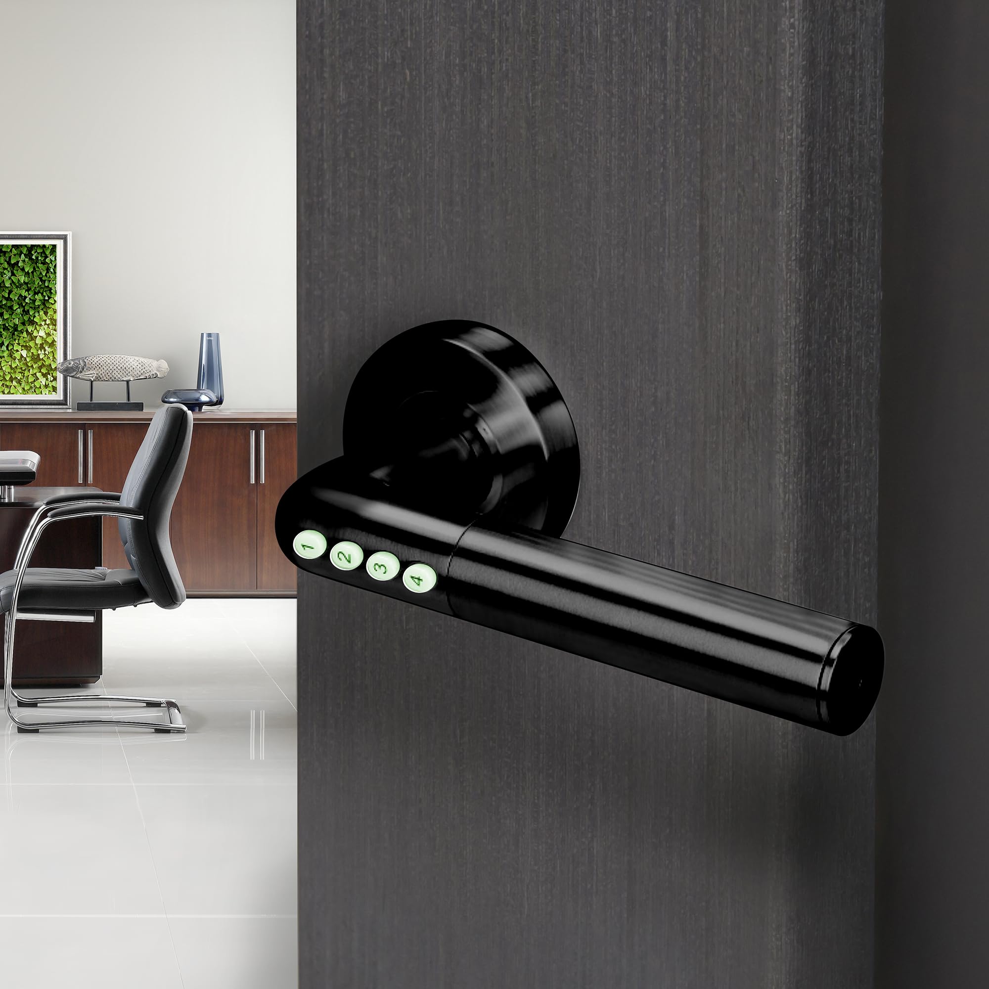Inteligentny Zamek do Drzwi z otwieraniem za pomocą PIN lub Bluetooth 4.0 Smart IP44 (czarna)