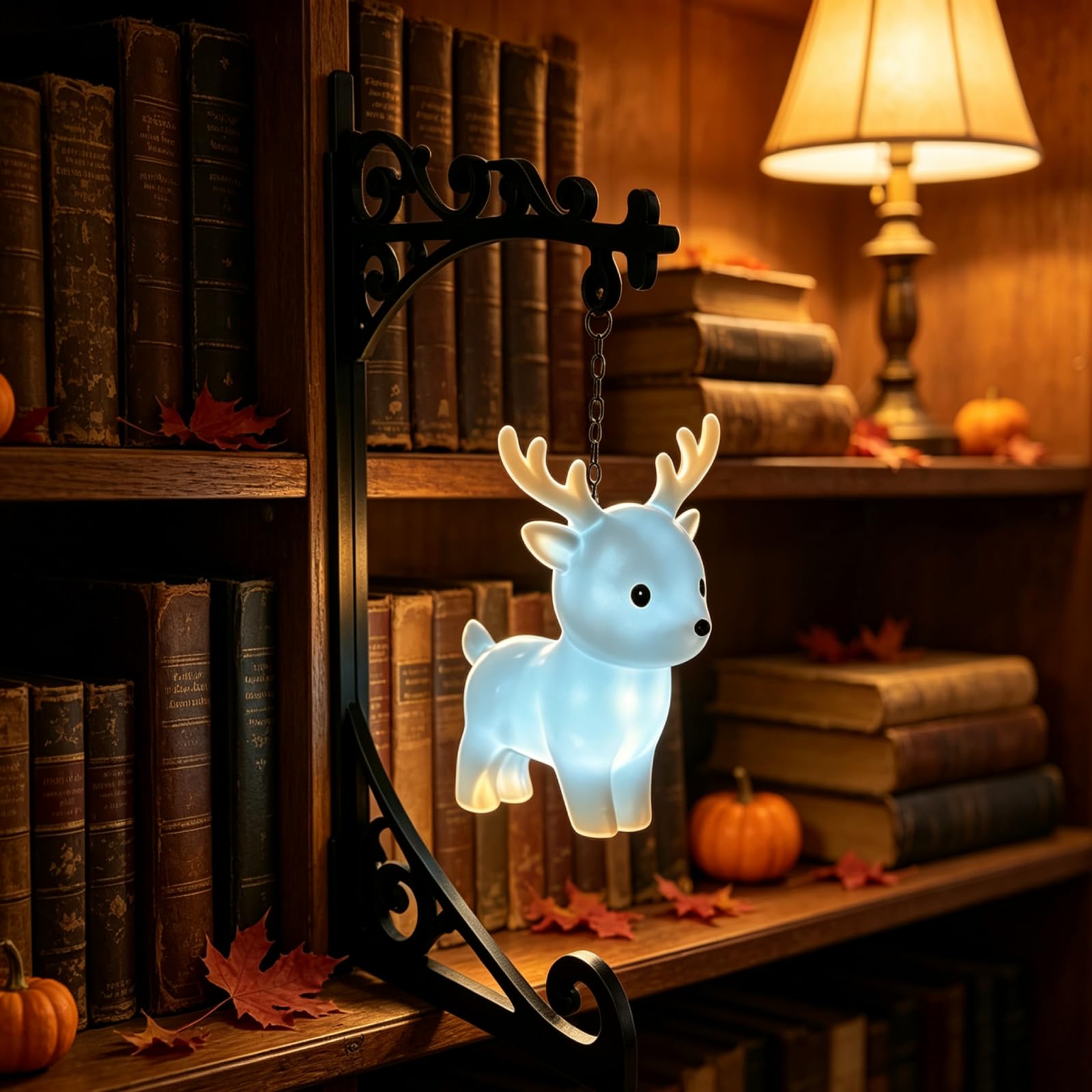 Vintage LED Nachtlicht mit Eulenmotiv, Dekorative Bücherregal Lampe, Warmes Licht für Schreibtisch, Leseecke & Innendekoration (Light Blue,15cm)