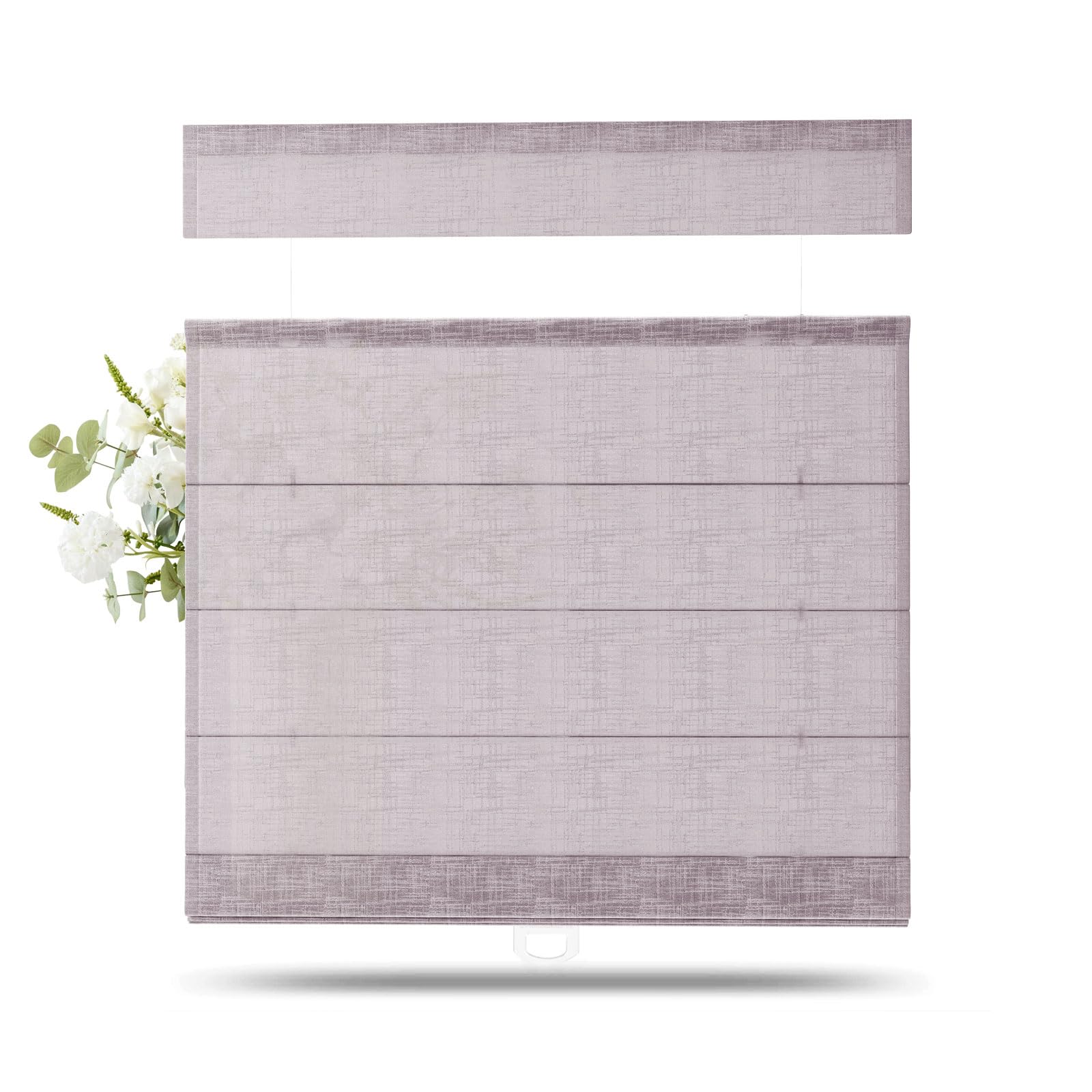 TWOPAGES Liz Linen Top Down Bottom Up Roman Shades for Windows, Parchment