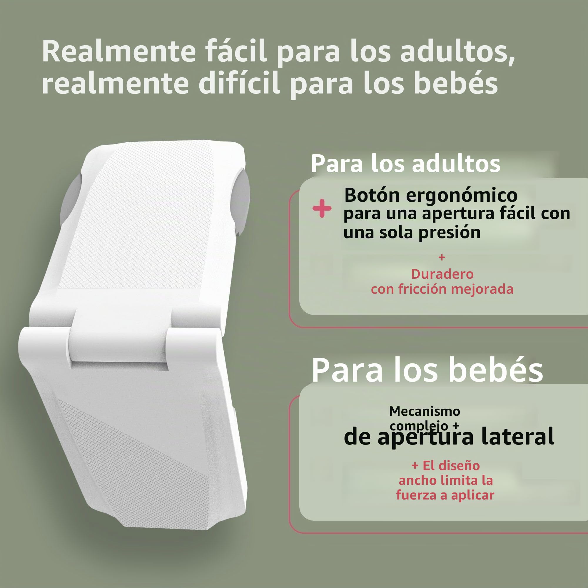 Moonybaby 4 pzas Cierre Seguridad Cajones Bebe, Cerraduras Seguridad para Armarios, Wc, Cocinas, Puertas y Ventanas, Seguridad Puertas Niños, No Se Necesita Usar Taladros (Cupboard)