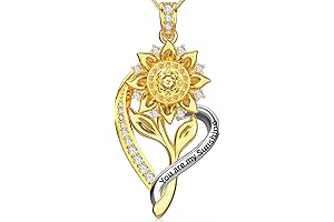 You Are My Sunshine Necklace Gifts for Women: Sterling Silver Sunflower Necklace...