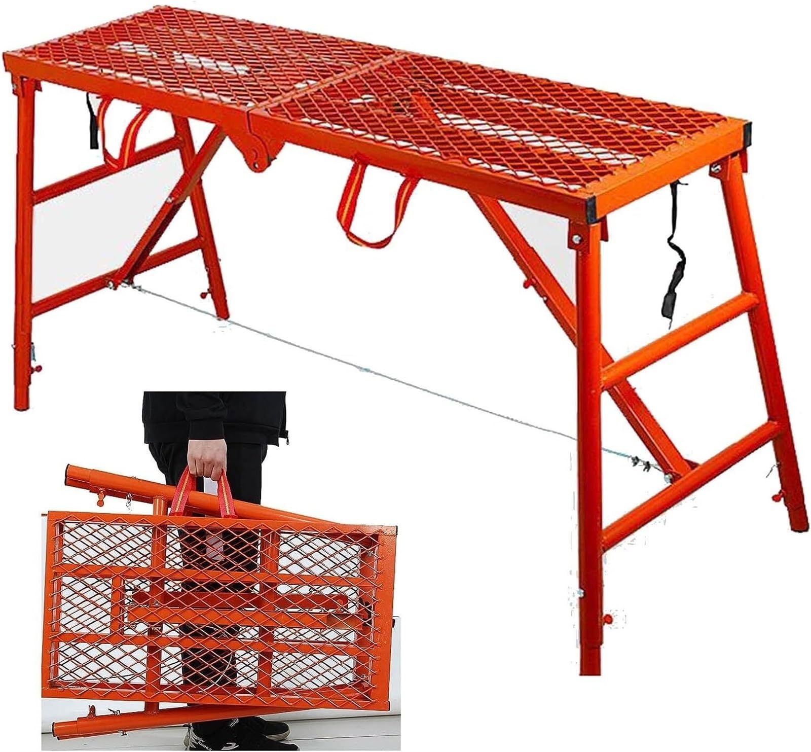 LMMIAOZ Foldable Work Platform Ladders Scaffolding Engineering Workbench, Scaffolding With Non-Slip Feet,Scaffold Tower Ladder Work Bench(180 * 40cm)