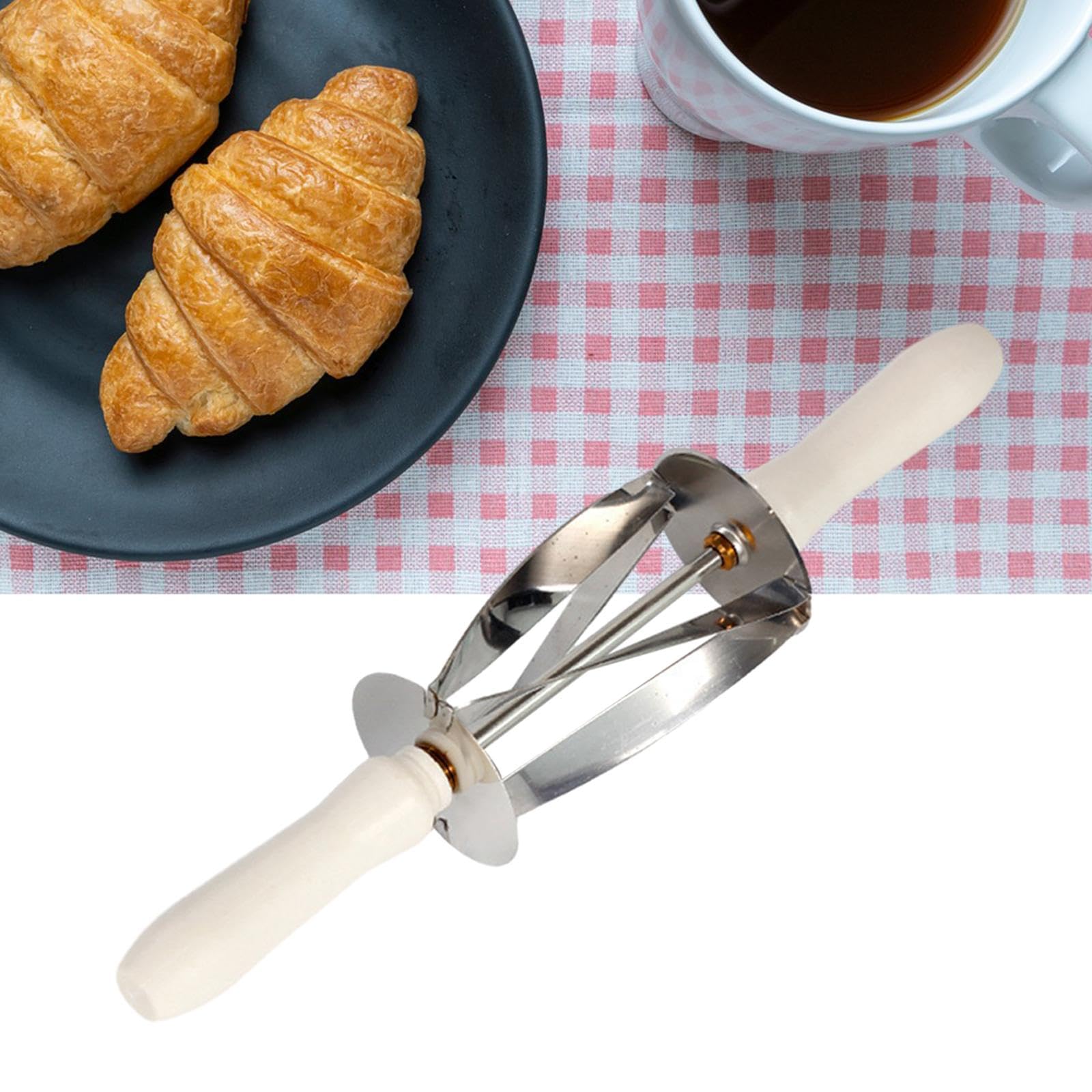 Croissant Cutter, Edelstahl Teigschneider zum Backen von frischem Gebäck, einheitlicher Brotroller für den Heimgebrauch, unverzichtbares Küchenwerkzeug für perfekt geformte Croissants