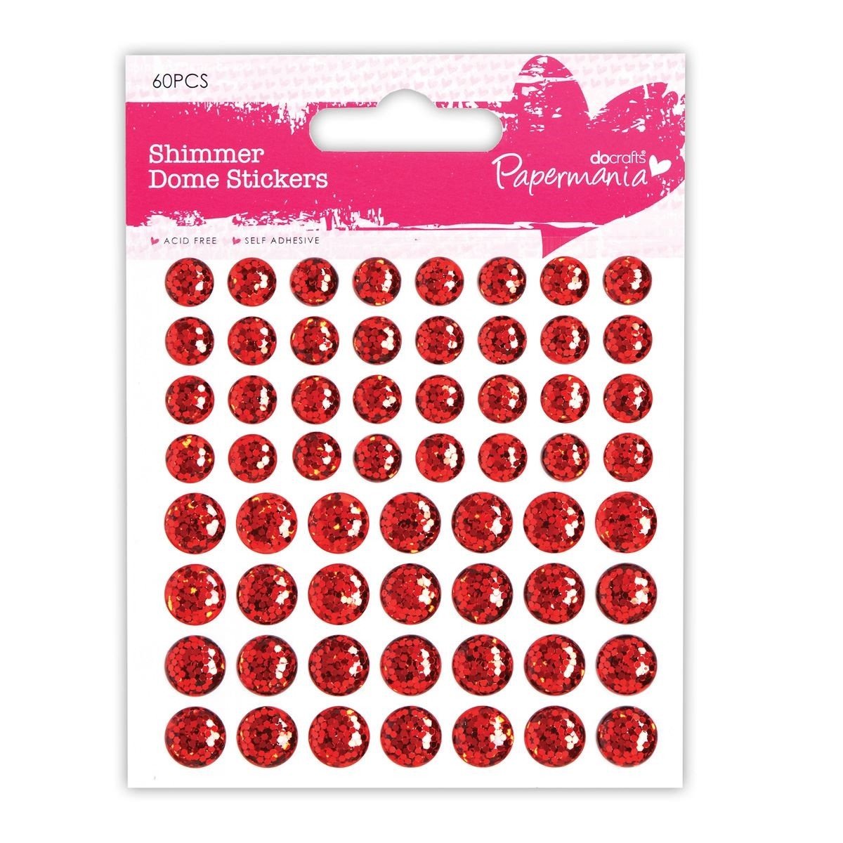 Papermania - Pegatinas para Scrapbooking (Talla única), Color Rojo