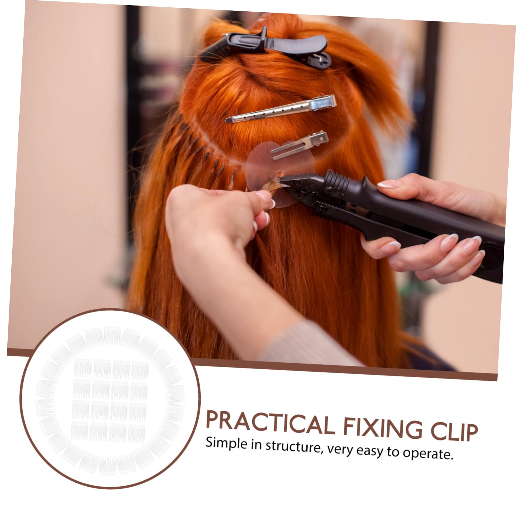 Gogogmee Practical Plastic Wig Caps Clips 100pcs White Easy to Install Remove Material