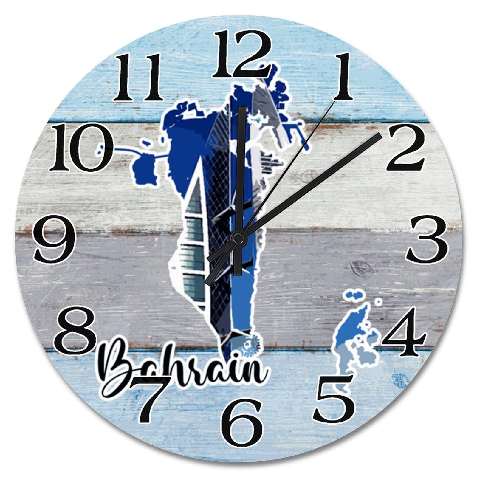 Horloge murale bois Bahreïn de 38 cm : le cadeau idéal pour décoration de salon