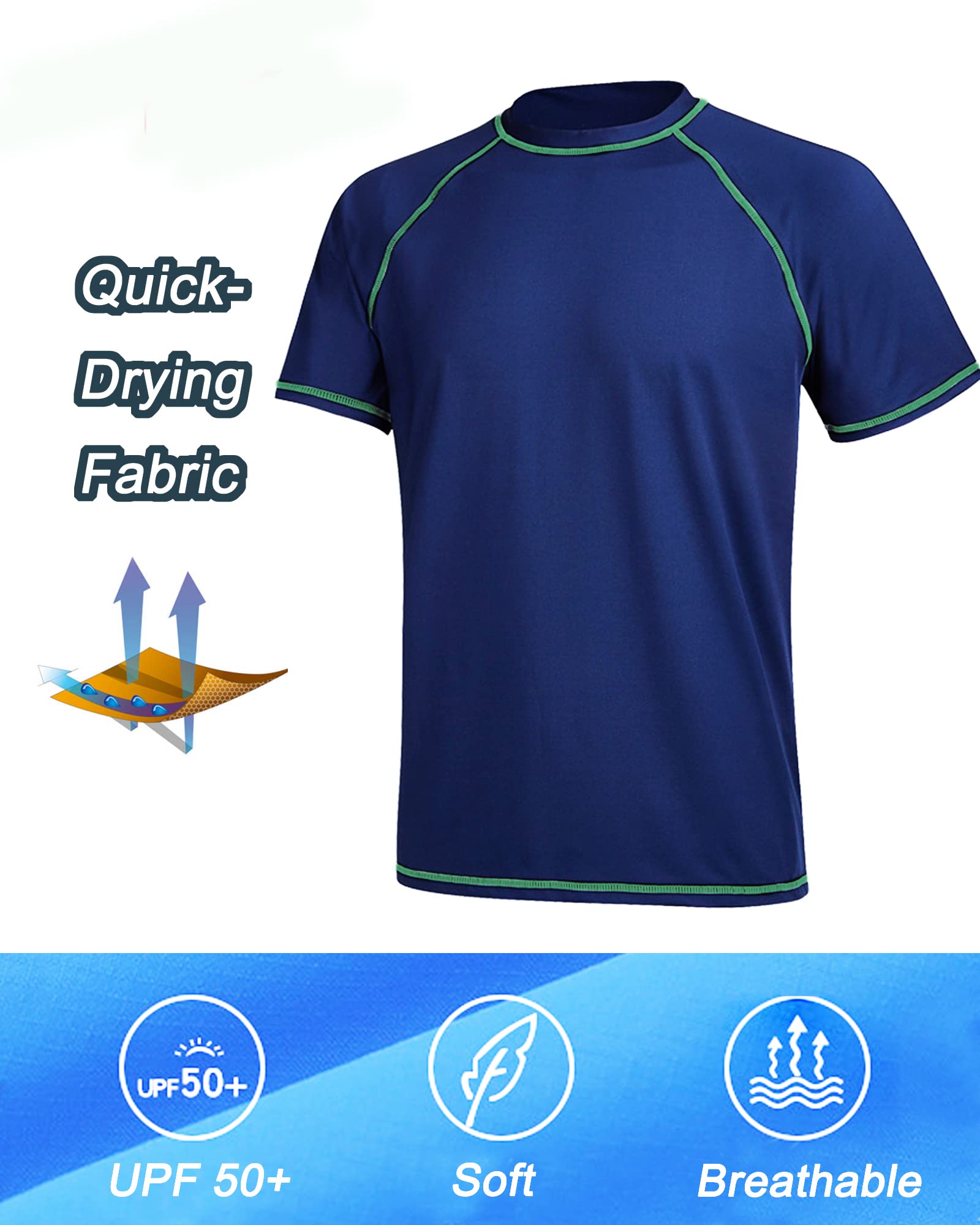 UV Shirt Kinder 6-12 Jahre - Badeshirt uv Jungen Schwimmshirt Kinder UV-Schutz UPF 50+ Kurzarm