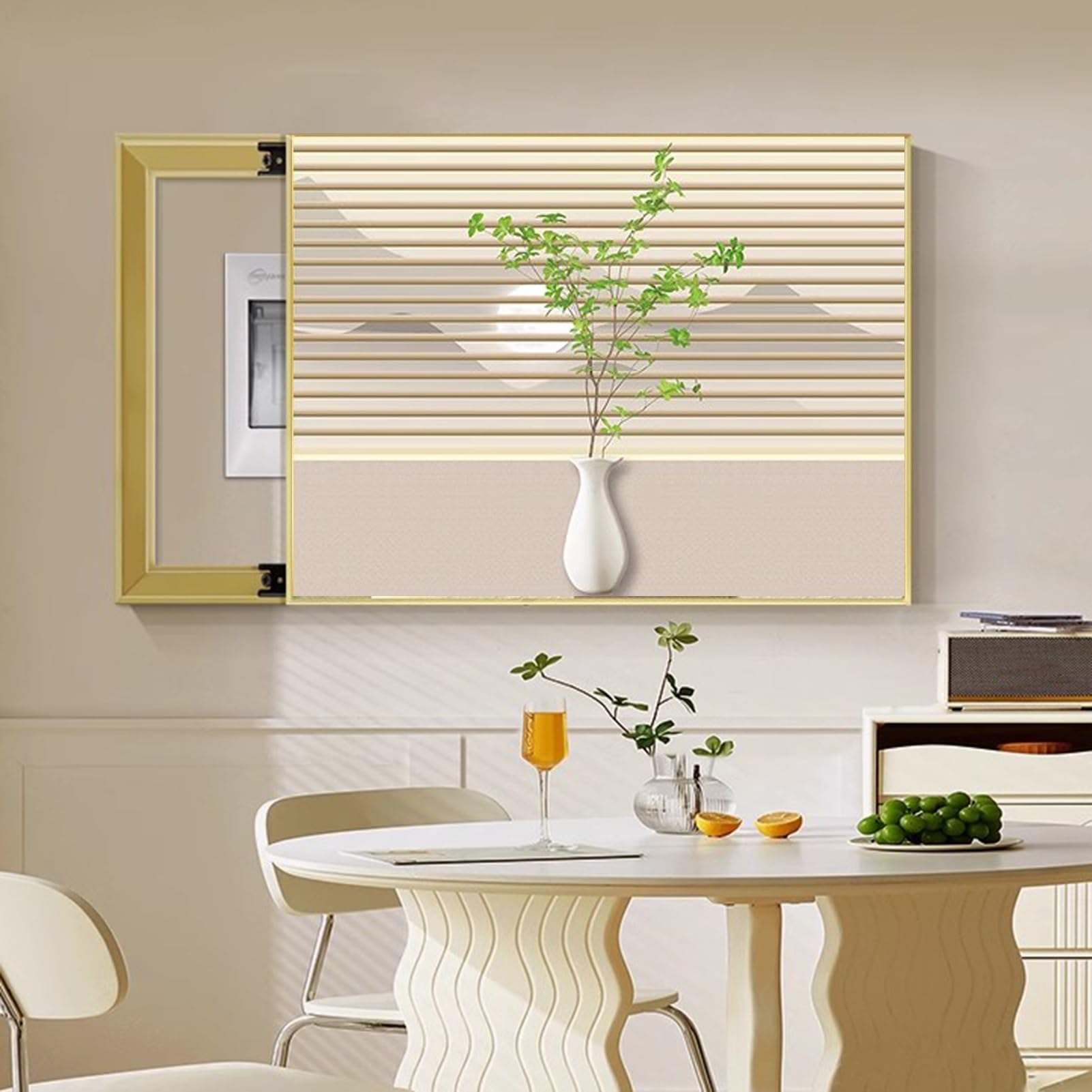 Copriscatola Elettrica A Parete Autoadesivo | Pannello Decorativo Scorrevole Per Contatore, Quadro Fusibili E Scatola Di Derivazione