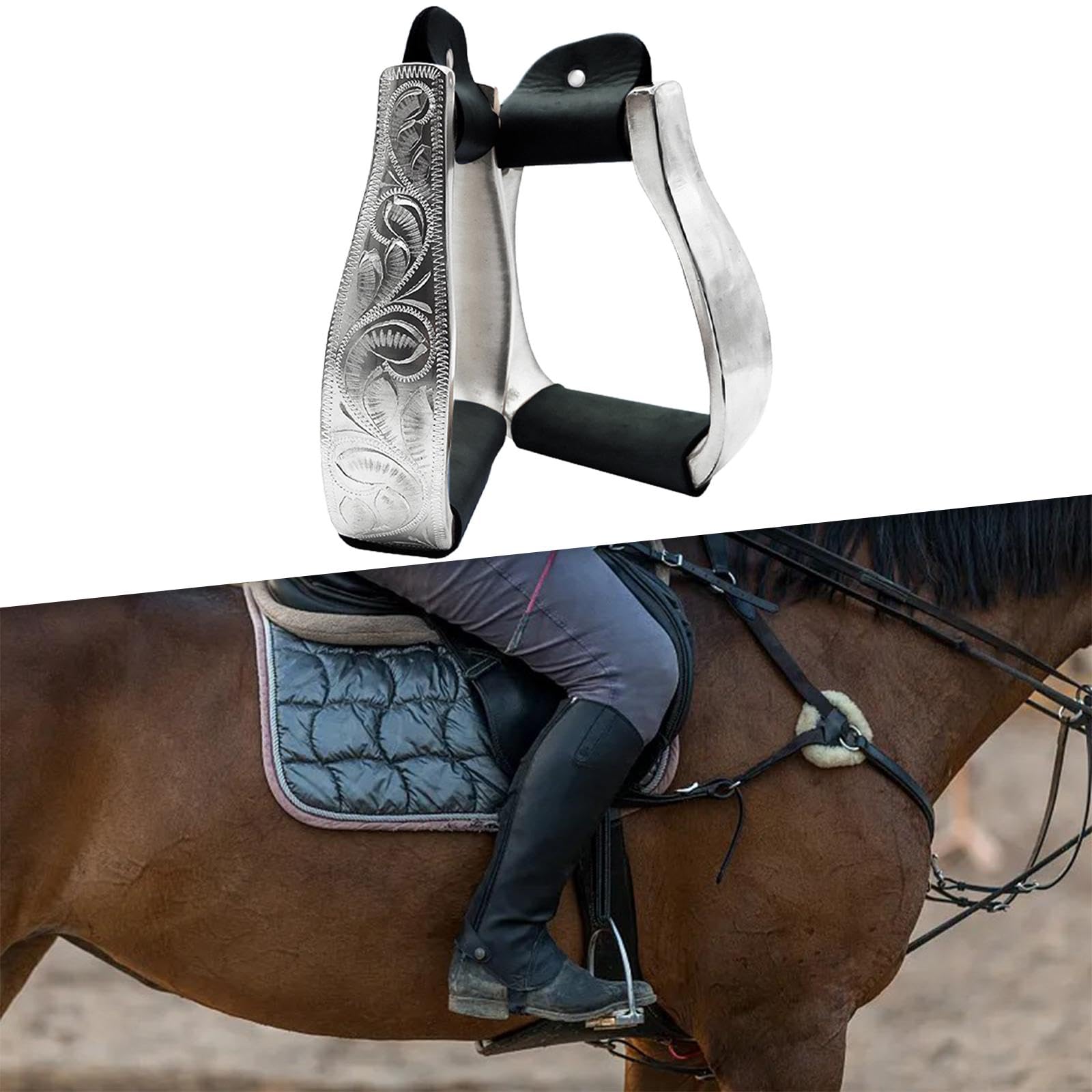 Adult 2-in-1 Stirrup-N-Sock, Black, Heel & Toe Style, Made in USA