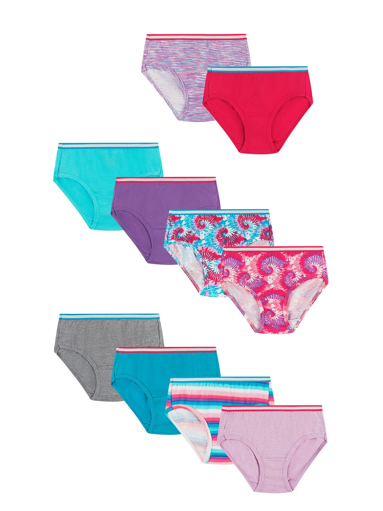 Hanes Girls Sparkle Briefs 10-Pack 14 Assorted