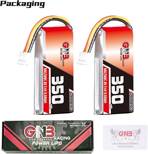 Miniatura 6 de GAONENG 2 unids GNB LiPo Batería 2S 350mAh 7.4V 60C PH2.0 3PIN LiPo Batería para RC Car 128 128 4WD Drift onload descarga K969 K989 wltoys cepillado