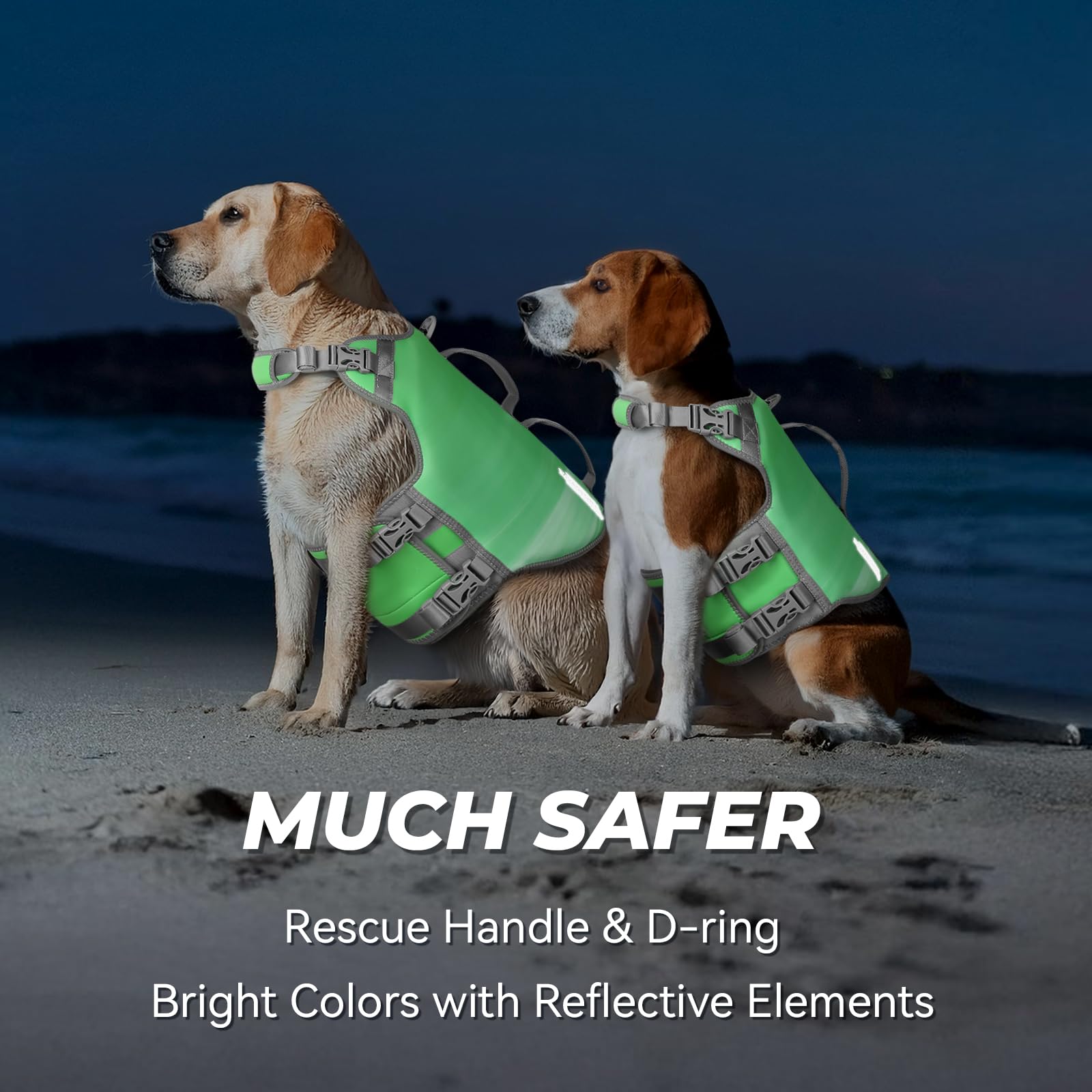 VIVAGLORY Neoprene Dog Life Jacket, Dog Buoyancy Aid for Swimming & Boating, Life Vest with Handle - Image 4