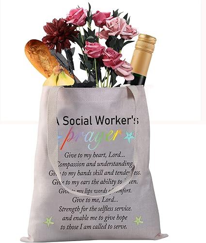 Miniatura 7 de CMNIM Bolsa de mano de regalo para trabajadores sociales para mujeres, trabajadoras sociales, oración, agradecimiento, regalo de graduación