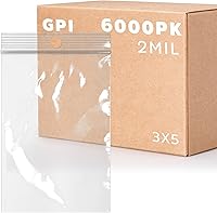 Vista 24 de GPI - Bolsas de plástico transparente con cremallera de 3" x 4", 100 unidades, bolsas de polietileno resistentes de servicio pesado de 4 mil