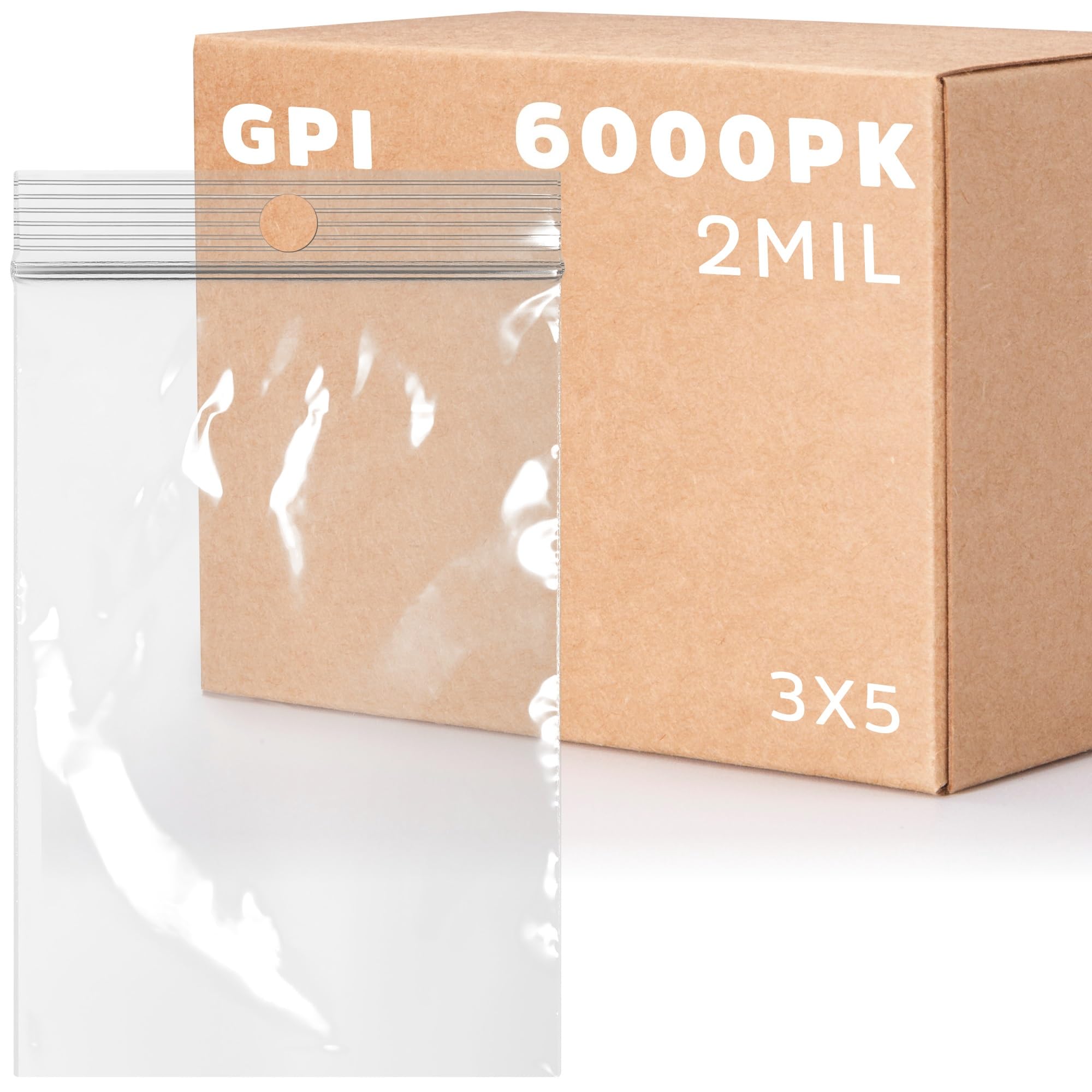 6.000 conteggio - 3" x 5" borse di plastica trasparenti dello zip, resistenti buste durevoli spesse 4 mil poli con la serratura risigillabile della chiusura lampo, foro di sospensione per