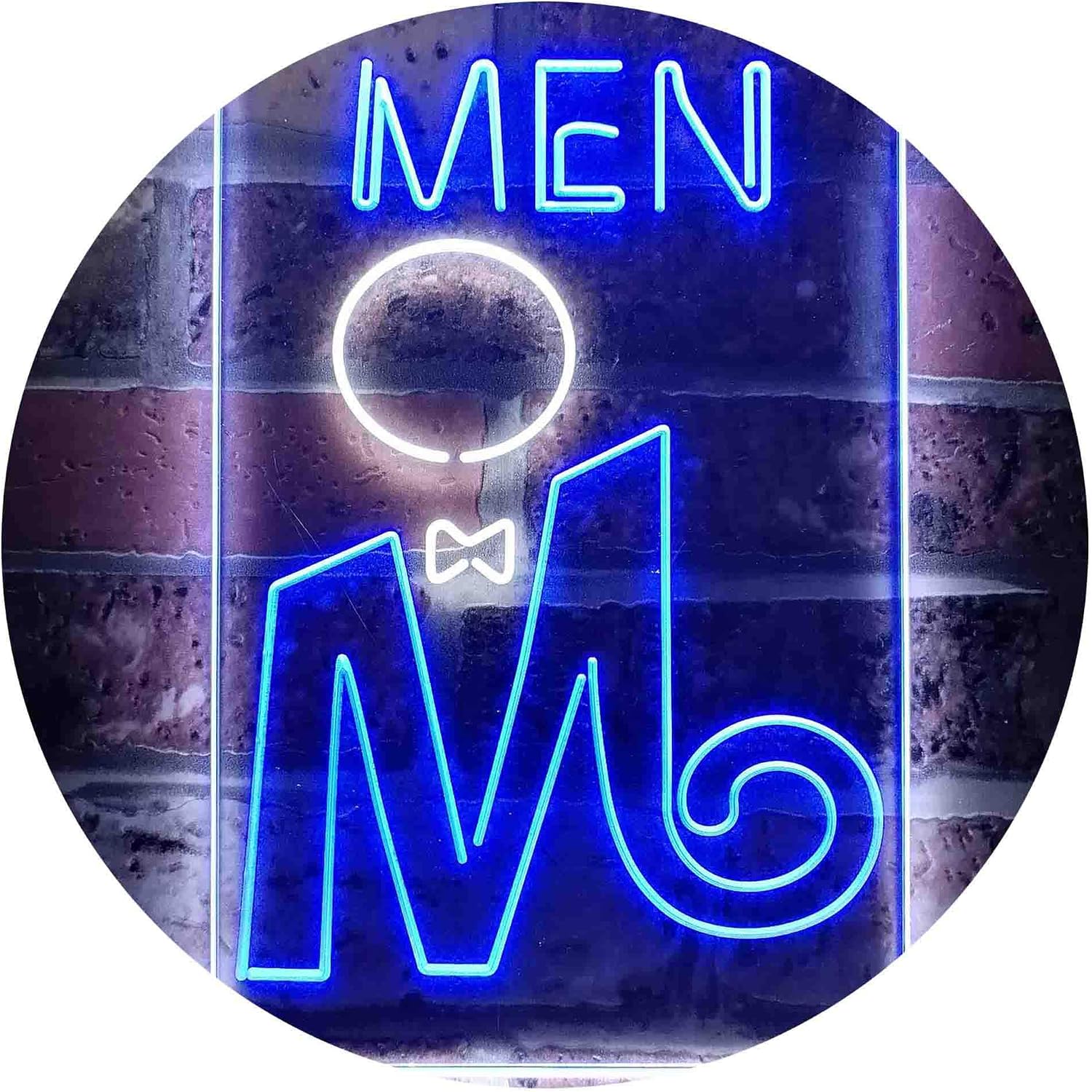 ADVPRO Retro Men Toilet Dual Color LED Neon Sign White & Blue 16 x 24 Inches st6s46-i3663-wb