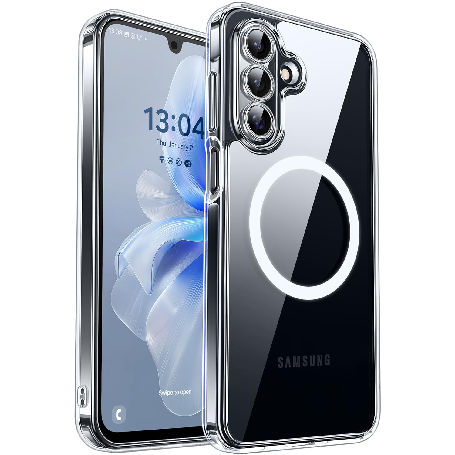 CANSHN Designed for Samsung Galaxy A17-5G Case [Full Camera Protection] [Compatible with Magsafe], Crystal Clear