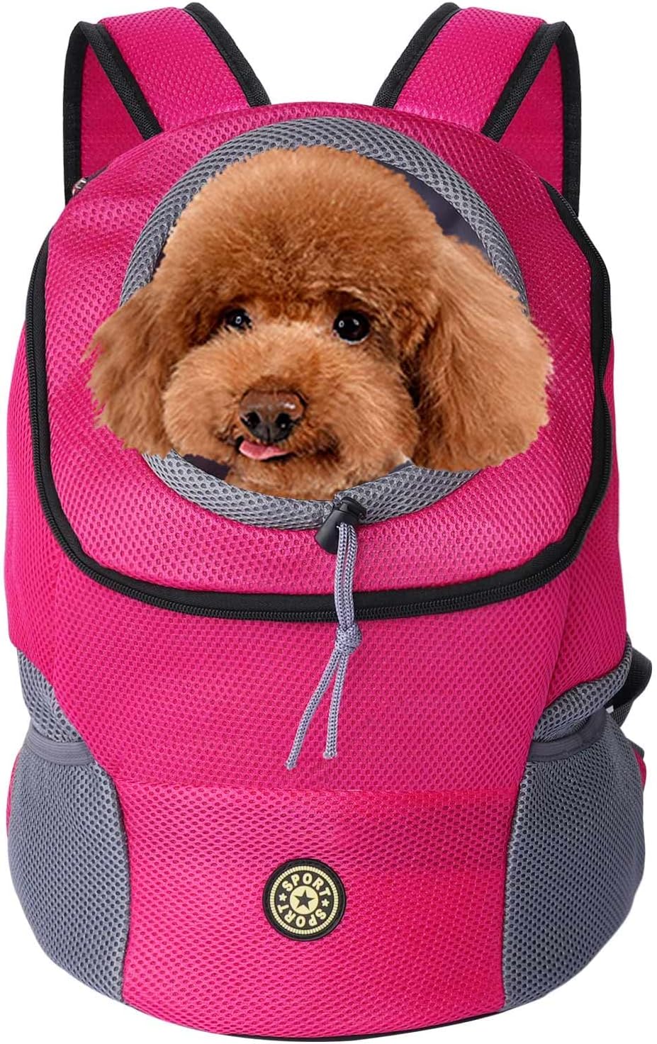 Dog Backpack, Puppy Backpack, Pet Carrier Backpack Small Dog Backpack Carrier Pet Travel Carrier Dog Front Carrier with Breathable Head Out Design and Padded Shoulder for Hiking Outdoor Travel(S)