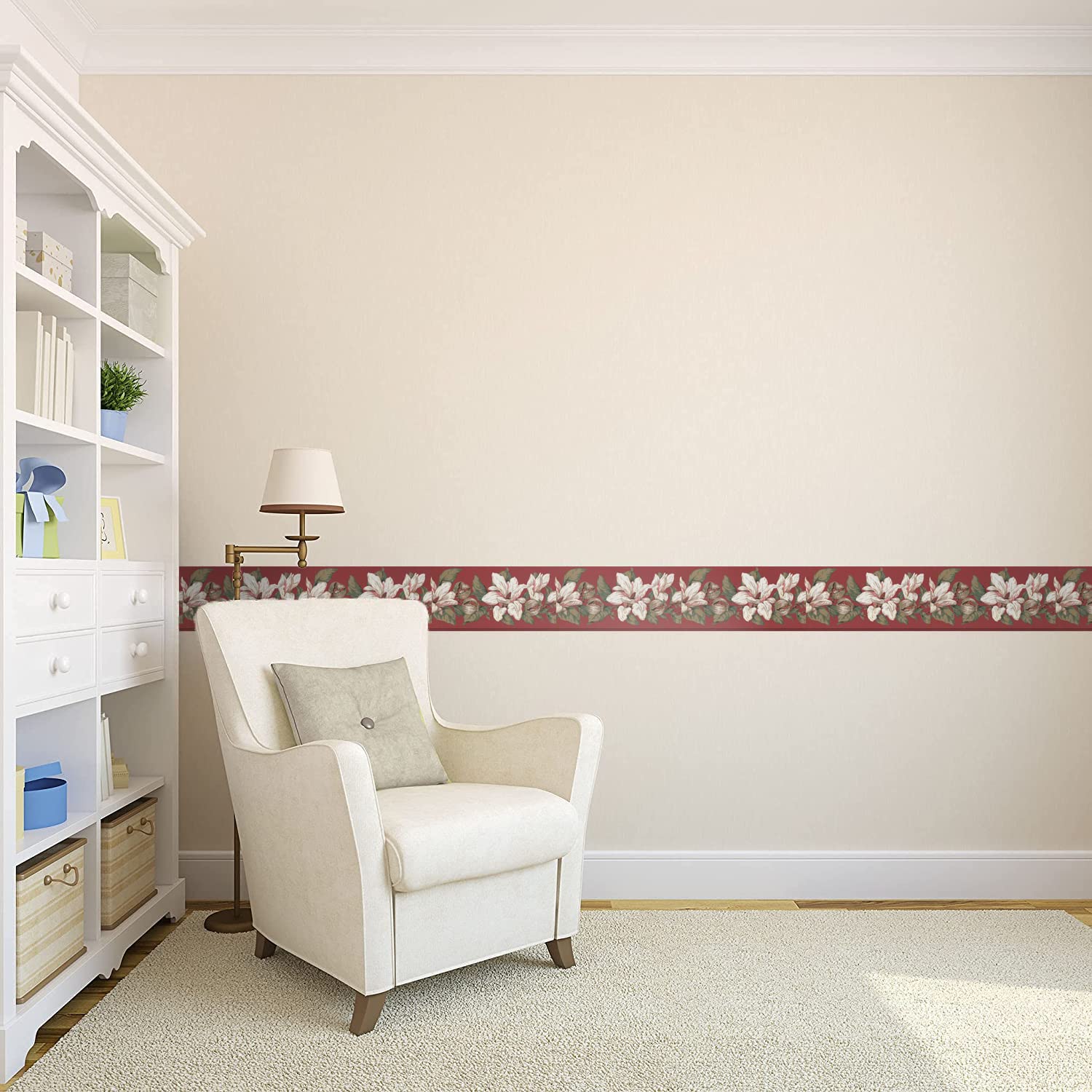 Bedroom Wallpaper Border Concord Wallcoverings Wallpaper Border Floral ...