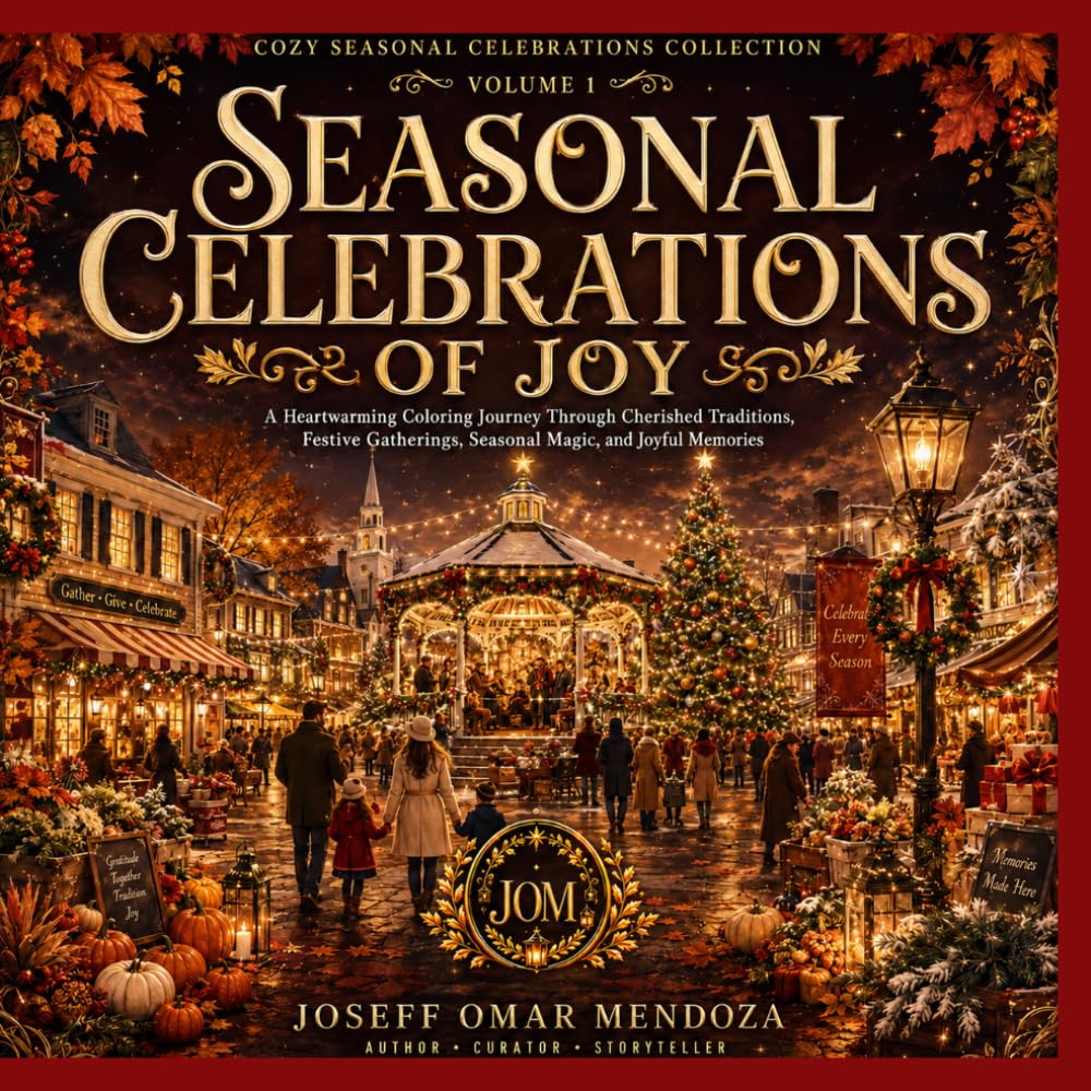 Seasonal Celebrations of Joy: A Bold and Easy Coloring Book Featuring Cherished Traditions, Festive Gatherings, Seasonal Magic, Cozy Moments, Holiday ... (Cozy Seasonal Celebrations Collection)