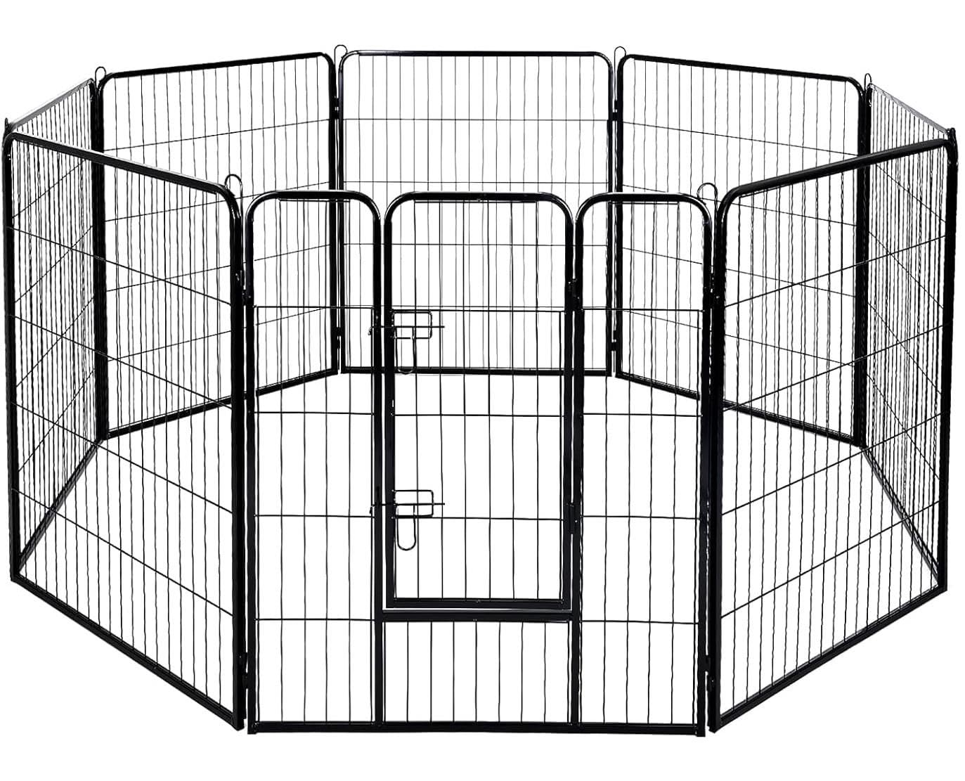 AVC Designs Pet Dog Playpen Heavy Duty Fence Exercise Pen Portable Puppy Play Pen Indoor/Outdoor Medium 8 Panel 80x80cm