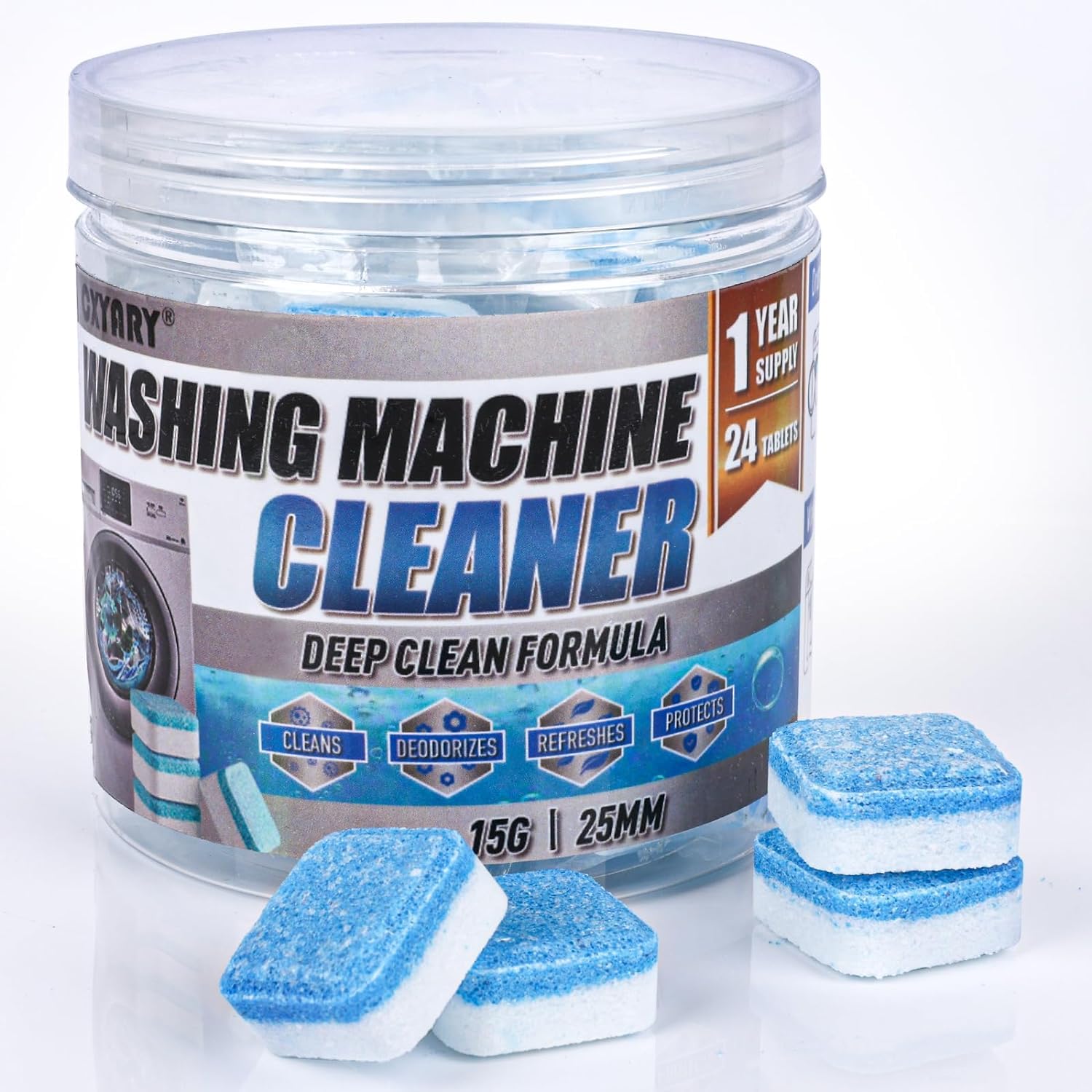 Washing Machine Cleaner Descaler 12pcs/Pack - Deep Cleaning Tablets For HE Front Loader & Top Load Washer, Septic Safe Eco-Friendly Deodorizer, Clean Inside Drum (B0D11VF4N6) Amazon Price History, Amazon Price Tracker